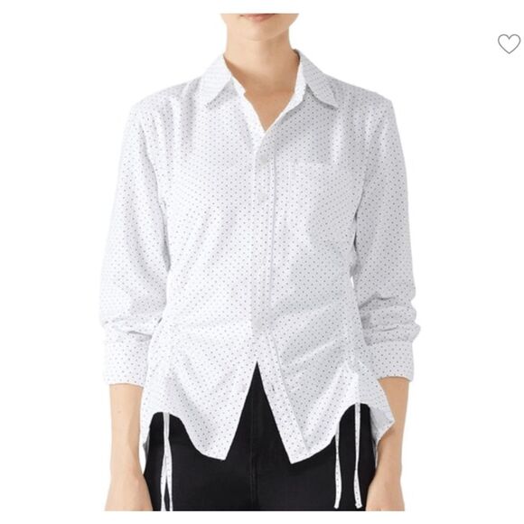 CURRENT ELLIOT South Canon Polka Dot Button Down Shirt In White, Sz 1, MP $248 - Picture 1 of 8